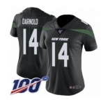 Women's New York Jets #14 Sam Darnold Black Alternate Vapor Untouchable Limited Player 100th Season Football Jersey