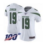 Women's New York Jets #19 Keyshawn Johnson White Vapor Untouchable Limited Player 100th Season Football Jersey