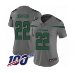 Women's New York Jets #22 Trumaine Johnson Limited Gray Inverted Legend 100th Season Football Jersey