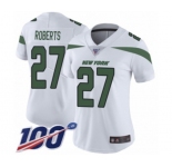 Women's New York Jets #27 Darryl Roberts White Vapor Untouchable Limited Player 100th Season Football Jersey