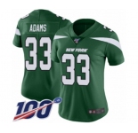 Women's New York Jets #33 Jamal Adams Green Team Color Vapor Untouchable Limited Player 100th Season Football Jersey