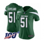 Women's New York Jets #51 Brandon Copeland Green Team Color Vapor Untouchable Limited Player 100th Season Football Jersey