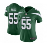Women's New York Jets #55 Ryan Kalil Green Team Color Vapor Untouchable Limited Player Football Jersey