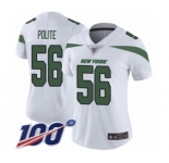 Women's New York Jets #56 Jachai Polite White Vapor Untouchable Limited Player 100th Season Football Jersey