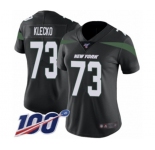 Women's New York Jets #73 Joe Klecko Black Alternate Vapor Untouchable Limited Player 100th Season Football Jersey
