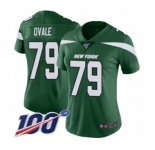 Women's New York Jets #79 Brent Qvale Green Team Color Vapor Untouchable Limited Player 100th Season Football Jersey