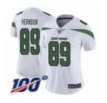 Women's New York Jets #89 Chris Herndon White Vapor Untouchable Limited Player 100th Season Football Jersey