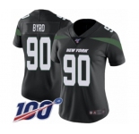 Women's New York Jets #90 Dennis Byrd Black Alternate Vapor Untouchable Limited Player 100th Season Football Jersey