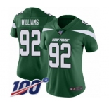 Women's New York Jets #92 Leonard Williams Green Team Color Vapor Untouchable Limited Player 100th Season Football Jersey