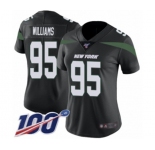 Women's New York Jets #95 Quinnen Williams Black Alternate Vapor Untouchable Limited Player 100th Season Football Jersey