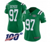 Women's New York Jets #97 Nathan Shepherd Limited Green Rush Vapor Untouchable 100th Season Football Jersey