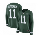 Women's Nike New York Jets #11 Robby Anderson Limited Green Therma Long Sleeve NFL Jersey