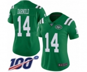 Women's Nike New York Jets #14 Sam Darnold Limited Green Rush Vapor Untouchable 100th Season NFL Jersey