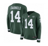 Women's Nike New York Jets #14 Sam Darnold Limited Green Therma Long Sleeve NFL Jersey
