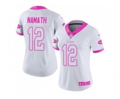 Women's Nike New York Jets #15 Brandon Marshall White Pink Stitched NFL Limited Rush Fashion Jersey