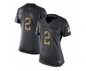 Women's Nike New York Jets #2 Nick Folk Limited Black 2016 Salute to Service NFL Jersey