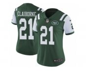 Women's Nike New York Jets #21 Morris Claiborne Vapor Untouchable Limited Green Team Color NFL Jersey