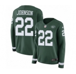 Women's Nike New York Jets #22 Trumaine Johnson Limited Green Therma Long Sleeve NFL Jersey