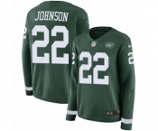 Women's Nike New York Jets #22 Trumaine Johnson Limited Green Therma Long Sleeve NFL Jersey