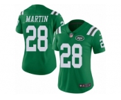 Women's Nike New York Jets #28 Curtis Martin Limited Green Rush NFL Jersey