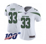 Women's Nike New York Jets #33 Jamal Adams White Vapor Untouchable Limited Player 100th Season NFL Jersey