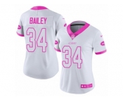 Women's Nike New York Jets #34 Dion Bailey Limited White Pink Rush Fashion NFL Jersey