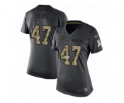Women's Nike New York Jets #47 Kellen Davis Limited Black 2016 Salute to Service NFL Jersey