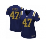 Women's Nike New York Jets #47 Kellen Davis Limited Navy Blue Alternate NFL Jersey