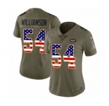 Women's Nike New York Jets #54 Avery Williamson Limited Olive USA Flag 2017 Salute to Service NFL Jersey