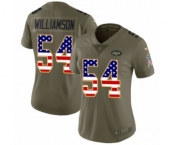 Women's Nike New York Jets #54 Avery Williamson Limited Olive USA Flag 2017 Salute to Service NFL Jersey