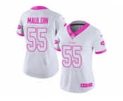 Women's Nike New York Jets #55 Lorenzo Mauldin Limited White Pink Rush Fashion NFL Jersey