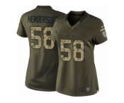 Women's Nike New York Jets #58 Erin Henderson Limited Green Salute to Service NFL Jersey