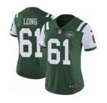 Women's Nike New York Jets #61 Spencer Long Green Team Color Vapor Untouchable Limited Player NFL Jersey