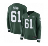 Women's Nike New York Jets #61 Spencer Long Limited Green Therma Long Sleeve NFL Jersey