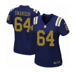 Women's Nike New York Jets #64 Travis Swanson Limited Navy Blue Alternate NFL Jersey