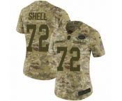 Women's Nike New York Jets #72 Brandon Shell Limited Camo 2018 Salute to Service NFL Jersey