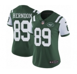 Women's Nike New York Jets #89 Chris Herndon Green Team Color Vapor Untouchable Elite Player NFL Jersey