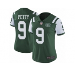 Women's Nike New York Jets #9 Bryce Petty Vapor Untouchable Limited Green Team Color NFL Jersey