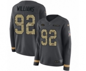 Women's Nike New York Jets #92 Leonard Williams Limited Black Salute to Service Therma Long Sleeve NFL Jersey