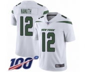 Youth New York Jets #12 Joe Namath White Vapor Untouchable Limited Player 100th Season Football Jersey