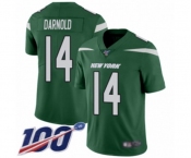 Youth New York Jets #14 Sam Darnold Green Team Color Vapor Untouchable Limited Player 100th Season Football Jersey