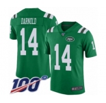 Youth New York Jets #14 Sam Darnold Limited Green Rush Vapor Untouchable 100th Season Football Jersey