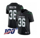 Youth New York Jets #36 Doug Middleton Black Alternate Vapor Untouchable Limited Player 100th Season Football Jersey