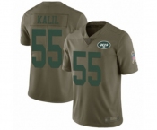 Youth New York Jets #55 Ryan Kalil Limited Olive 2017 Salute to Service Football Jersey