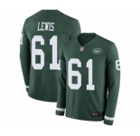 Youth New York Jets #61 Alex Lewis Limited Green Therma Long Sleeve Football Jersey