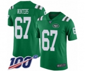 Youth New York Jets #67 Brian Winters Limited Green Rush Vapor Untouchable 100th Season Football Jersey