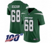 Youth New York Jets #68 Kelvin Beachum Green Team Color Vapor Untouchable Limited Player 100th Season Football Jersey