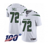 Youth New York Jets #72 Brandon Shell White Vapor Untouchable Limited Player 100th Season Football Jersey