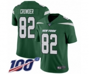 Youth New York Jets #82 Jamison Crowder Green Team Color Vapor Untouchable Limited Player 100th Season Football Jersey