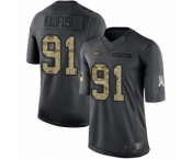 Youth New York Jets #91 Bronson Kaufusi Limited Black 2016 Salute to Service Football Jersey